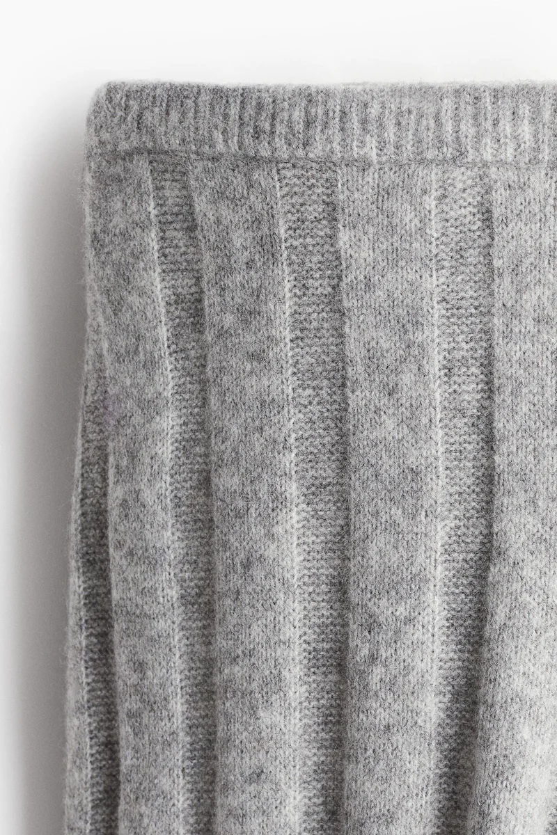 H&M Wool-Blend Rib-Knit Trousers