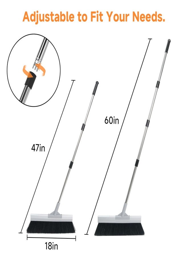 Keyloland 18" Extra Wide Heavy Duty Broom, Aluminum Reinforced Commercial Broom for Driveway and Garage, 60" Adjustable Handle, 29% More Sweeping Area for Concrete, Patios, Decks, Workshops - Image 5