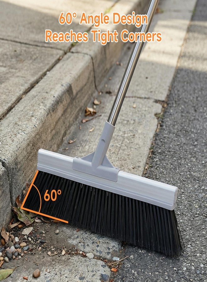 Keyloland 18" Extra Wide Heavy Duty Broom, Aluminum Reinforced Commercial Broom for Driveway and Garage, 60" Adjustable Handle, 29% More Sweeping Area for Concrete, Patios, Decks, Workshops - Image 4