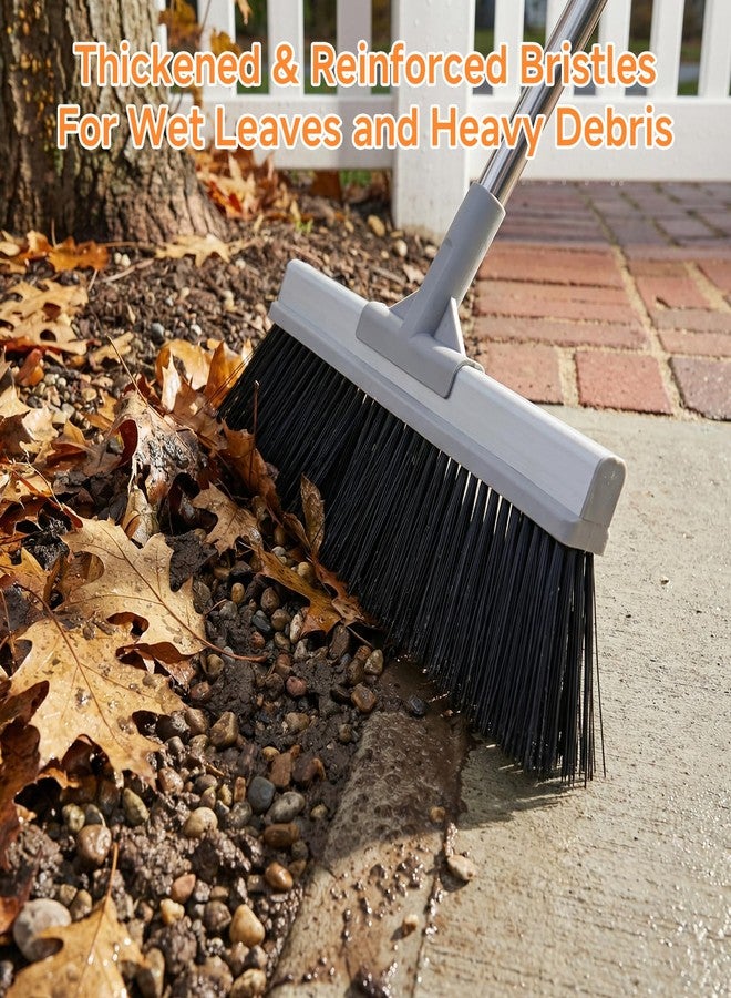 Keyloland 18" Extra Wide Heavy Duty Broom, Aluminum Reinforced Commercial Broom for Driveway and Garage, 60" Adjustable Handle, 29% More Sweeping Area for Concrete, Patios, Decks, Workshops - Image 3