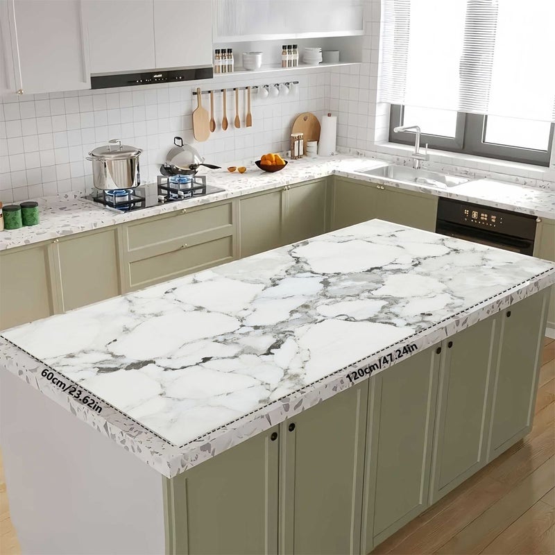 Kitchen Draining Mat 19.69 By 23.62 Inch White And Gray Marble Print Heat Insulation Mat Countertop Decorative Absorbent Placemat For Dining Table Desk Birthday Thanksgiving - Image 2