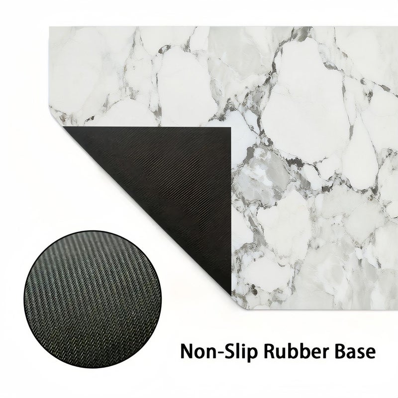 Kitchen Draining Mat 19.69 By 23.62 Inch White And Gray Marble Print Heat Insulation Mat Countertop Decorative Absorbent Placemat For Dining Table Desk Birthday Thanksgiving - Image 5
