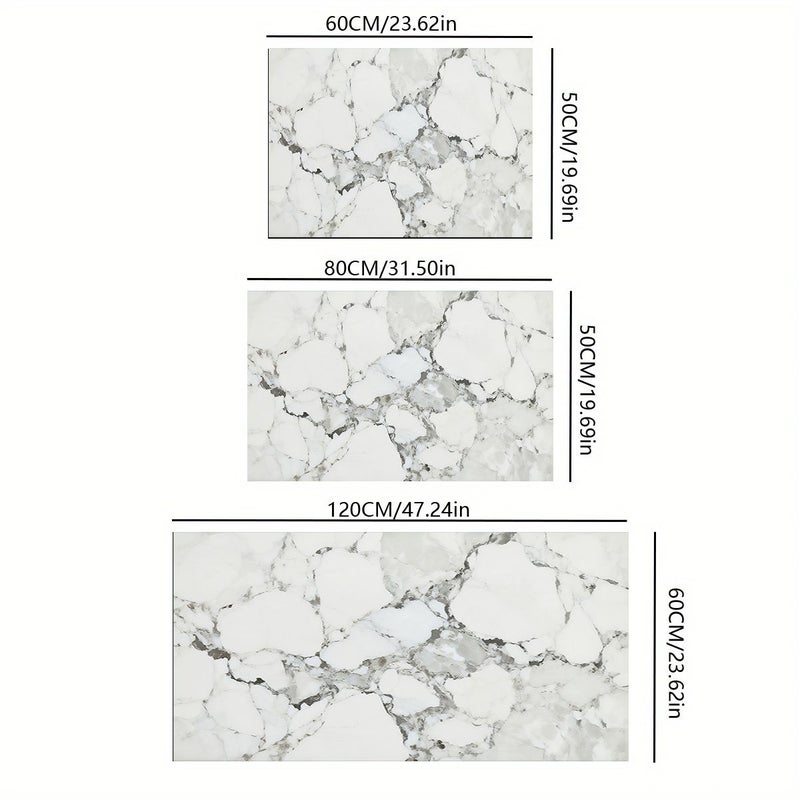 Kitchen Draining Mat 19.69 By 23.62 Inch White And Gray Marble Print Heat Insulation Mat Countertop Decorative Absorbent Placemat For Dining Table Desk Birthday Thanksgiving - Image 3