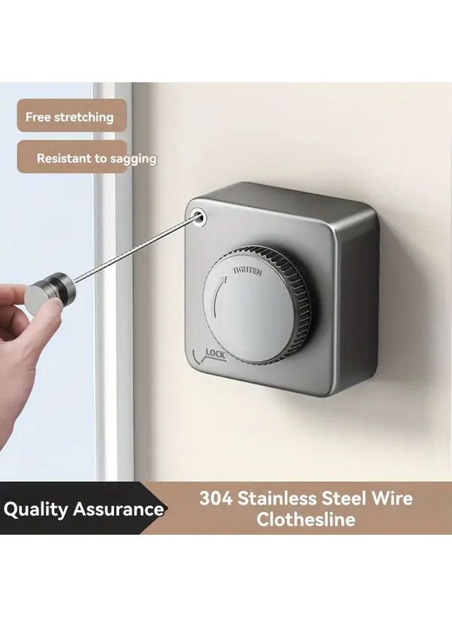 Retractable Stainless Steel Clothesline 188 98inch Black Space Saving Design For Home - Image 3