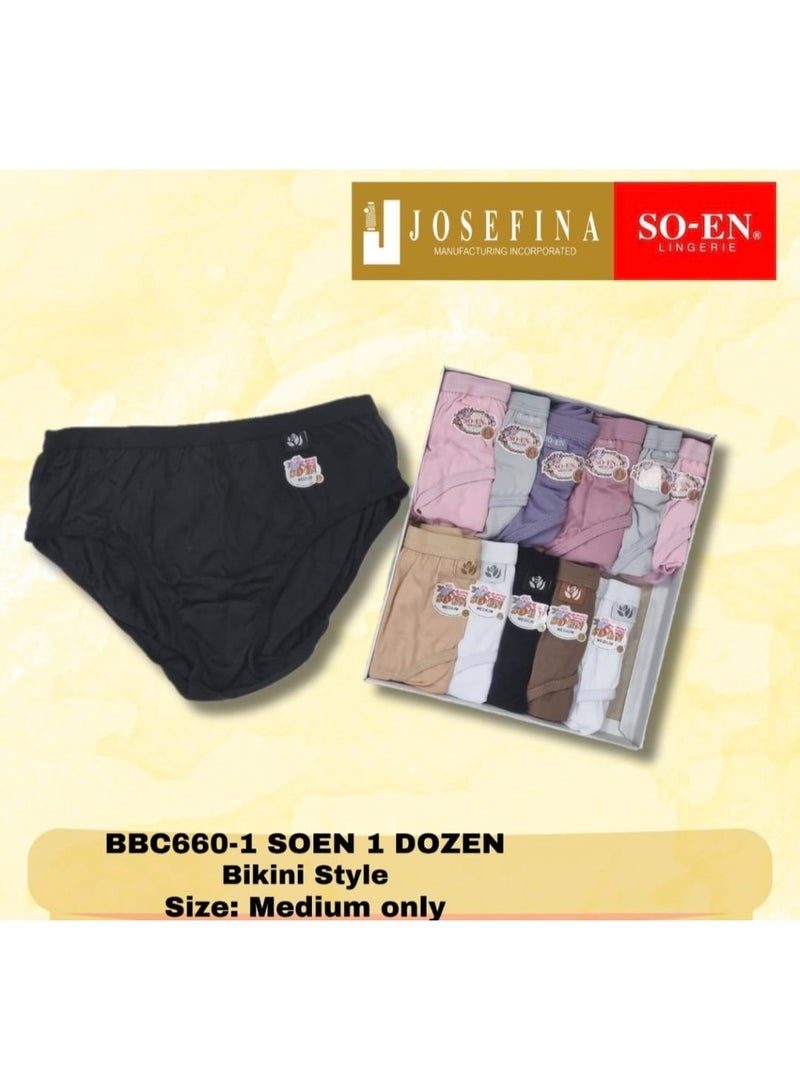 SOEN BBC 12PC BIKINI PANTY PLAIN RANDOM COLOR - Image 5
