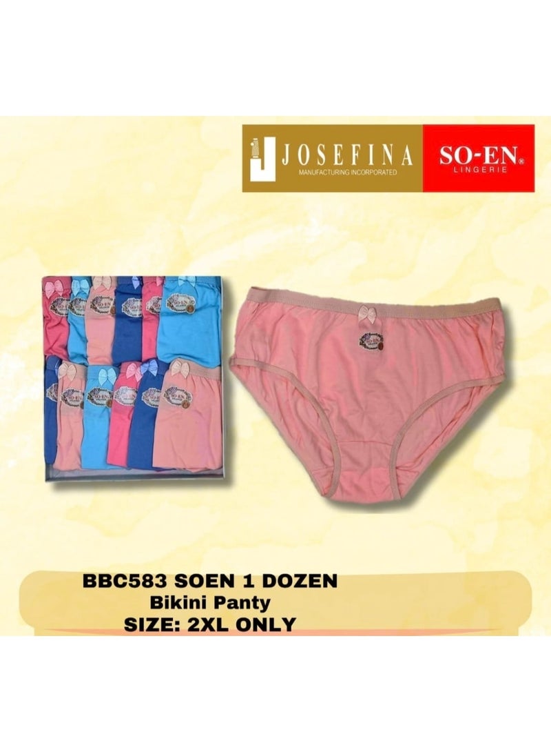 SOEN BBC 12PC BIKINI PANTY PLAIN RANDOM COLOR - Image 4