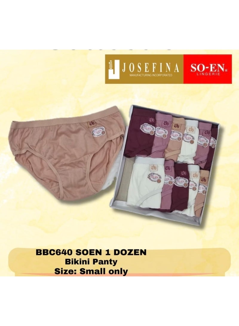SOEN BBC 12PC BIKINI PANTY PLAIN RANDOM COLOR - Image 1