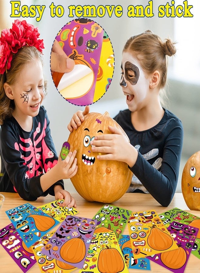 kockuu 36 Sheet Halloween Pumpkin Craft Stickers - DIY Make Your Own Pumpkin Face Party Game Stickers for Kids & Toddlers - Bulk Pack for Halloween Treats & Goody Bag Fillers - Image 3