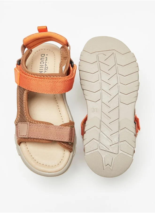 دوتشيني Boys Textured Floaters With Hook And Loop Closure