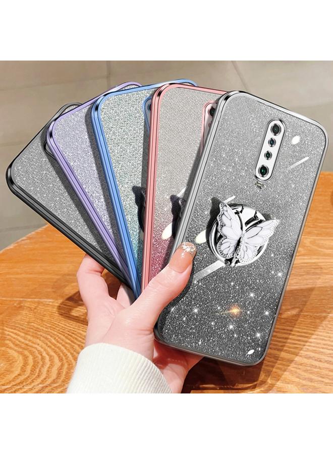 S-TOP Case For Redmi K30 Plated Gradient Glitter Butterfly Holder TPU Phone Case - Image 2