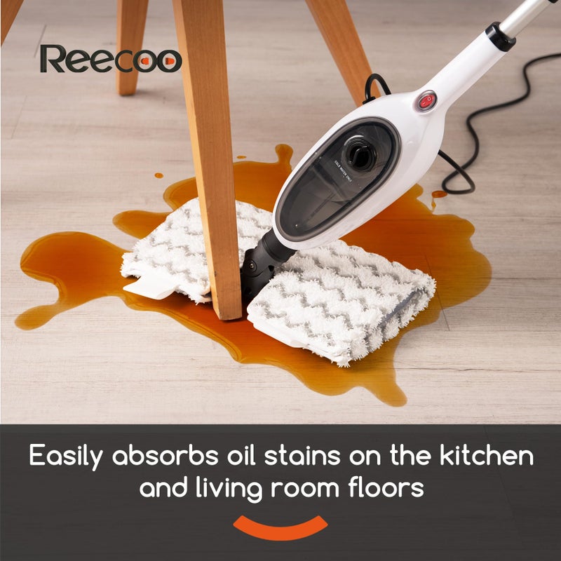 REECOO Steam Mops for Floor Cleaning, Unique Double-Sided Flip Design, 15 Seconds Fast Heatingï¼Œ10-in-1 Steam Cleaner for Kitchen, Living Room Wood Floor Tile Cleaning - Image 3