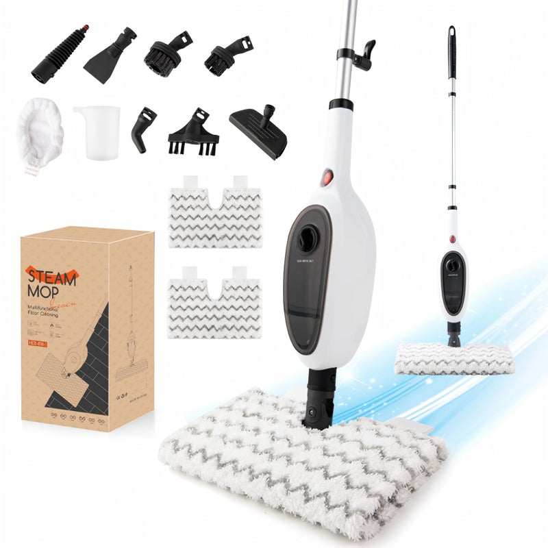 REECOO Steam Mops for Floor Cleaning, Unique Double-Sided Flip Design, 15 Seconds Fast Heatingï¼Œ10-in-1 Steam Cleaner for Kitchen, Living Room Wood Floor Tile Cleaning - Image 1
