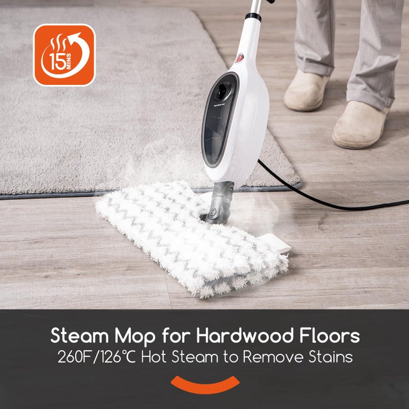 REECOO Steam Mops for Floor Cleaning, Unique Double-Sided Flip Design, 15 Seconds Fast Heatingï¼Œ10-in-1 Steam Cleaner for Kitchen, Living Room Wood Floor Tile Cleaning - Image 2