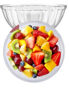 YOLO Clear Plastic Serving Bowls, 3 Liters Set of 3 Packs - Round Disposable Large Plastic Bowl, Punch, Party, Chip Bowl Containers - for Candy, Salads, Parties, & Serving Food - Salad Bowl Dish for Eating  - Image 4
