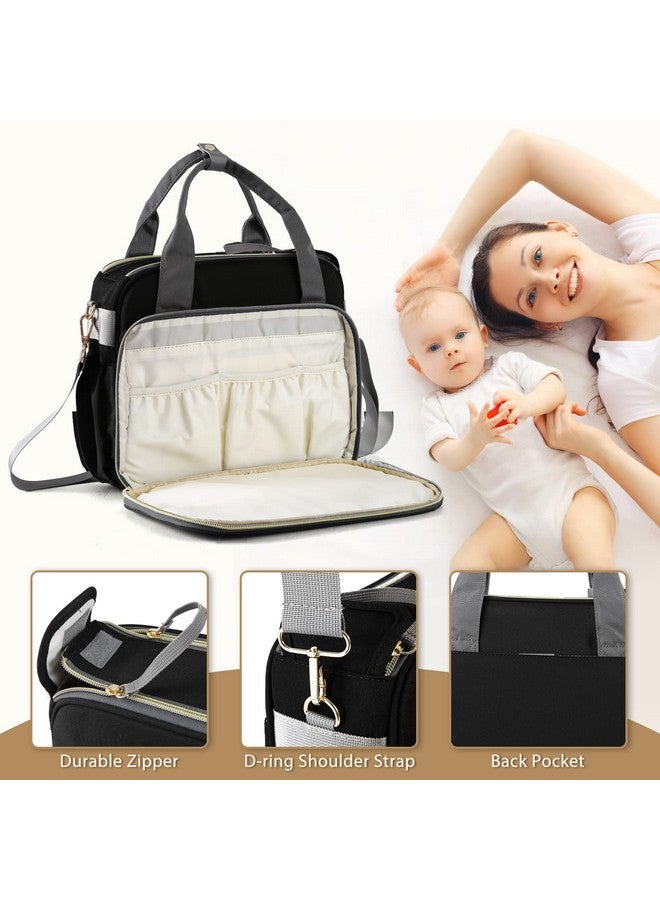 Gogoso GOGOSO Crossbody Small Diaper Bag, Cute Mini Baby Diaper Tote Bags with Insulated Pockets for Traveling Outdoor Parent, Black  - Image 1