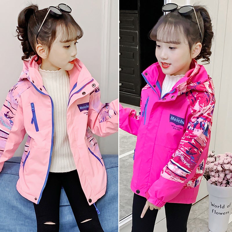 Boys And Girls Jacket Winter Clothing Detachable Three-In-One Thickeneded Foreign Style Children'S Jacket For Middle And Large Children - Image 2