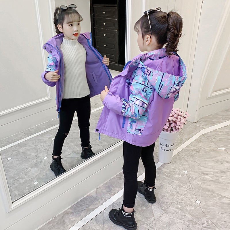 Boys And Girls Jacket Winter Clothing Detachable Three-In-One Thickeneded Foreign Style Children'S Jacket For Middle And Large Children - Image 4