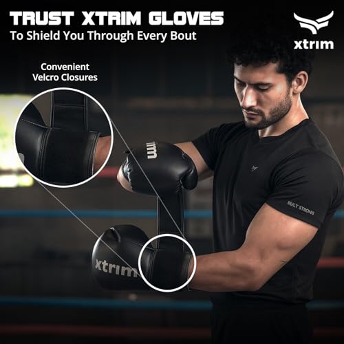 Xtrim Boxing Gloves for Men & Women, 10 Oz, Comes with Easy to Carry Mesh Bag, Fighting & Workout Gloves, Punch, Kick, Slam Sparring & Training Gloves for Heavy Bag Workouts, MMA Sports, PU Leather - Image 5