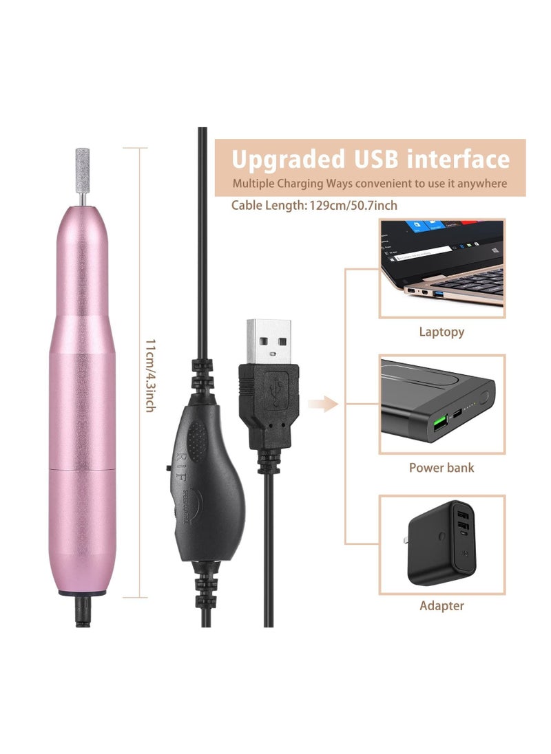 Arabest - Portable Professional Nail Art Electric Nail Drill with 6 Bits and Sanding Belt - Image 1