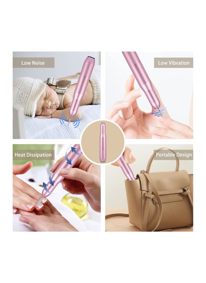 Arabest - Portable Professional Nail Art Electric Nail Drill with 6 Bits and Sanding Belt - Image 1