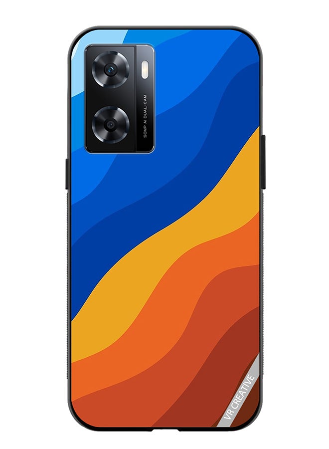 VR CREATIVE Protective Case Cover For Oppo A57/A77s Waves Design Multicolour - Image 1