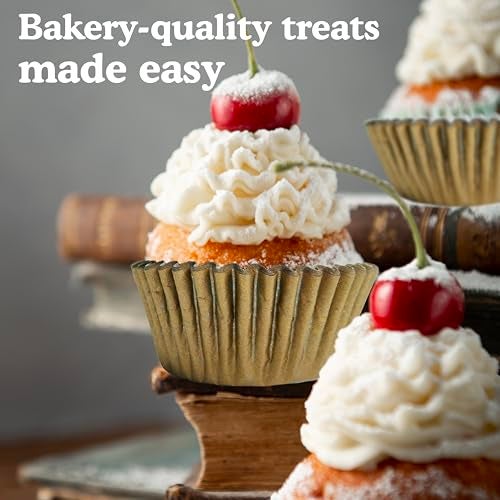 Regency Wraps Greaseproof Professional Grade Baking Cups, Pack of 40, Standard Liners, Gold Matte, for Cupcakes, Muffins, Candy, Non Stick - Image 5