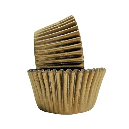 Regency Wraps Greaseproof Professional Grade Baking Cups, Pack of 40, Standard Liners, Gold Matte, for Cupcakes, Muffins, Candy, Non Stick - Image 1