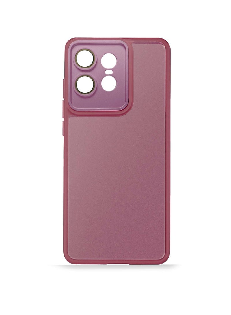 دبليو تيك غطاء حماية من السيليكون الهجين مع غطاء حماية خلفي شفاف لهاتف موتورولا إيدج 50 برو 5G 2024 وردي فوشيا - Image 3