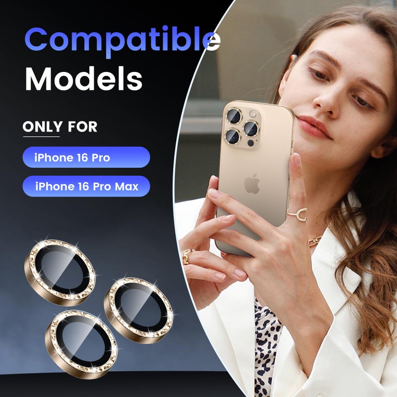 Tensea Camera Lens Protector Compatible for iPhone 16 Pro Max/16 Pro/14 Pro Max/14 Pro, Metal Aluminum Alloy Tempered Glass Cover Camera Screen Protector Accessories, Case Friendly - Image 2