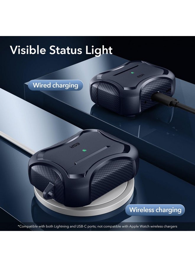 اي اس ار حافظة ESR لسماعات AirPods Pro 2، متوافقة مع MagSafe، شحن لاسلكي HaLolock، حماية قوية من السقوط، TPU، غطاء مغناطيسي متين لسماعات AirPods Pro الجيل الأول/الثاني (2023/2022/2019)، أزرق داكن  - Image 5