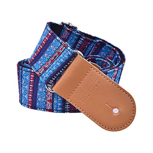 Kadence Guitar Strap PSG28C With Leather Ends - Soft Adjustable for Electric, Bass, Acoustic Guitars - Image 1