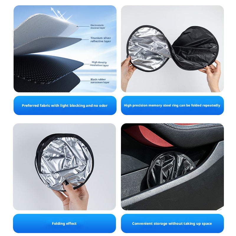 Titanium Silver Electrostatic Sun Shade for Car Window - Image 4