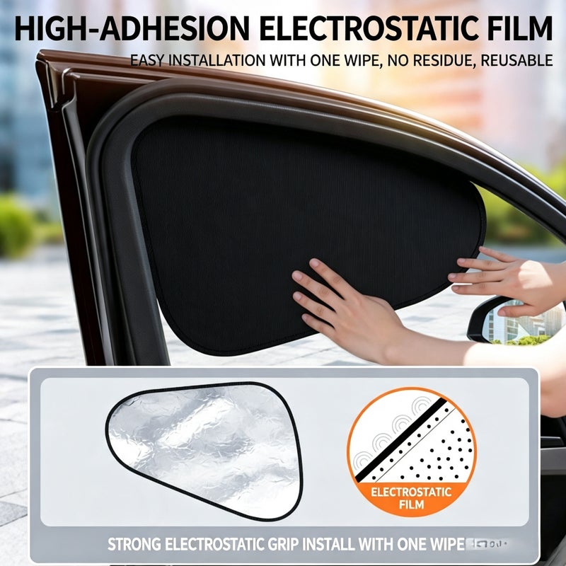 Titanium Silver Electrostatic Sun Shade for Car Window - Image 3