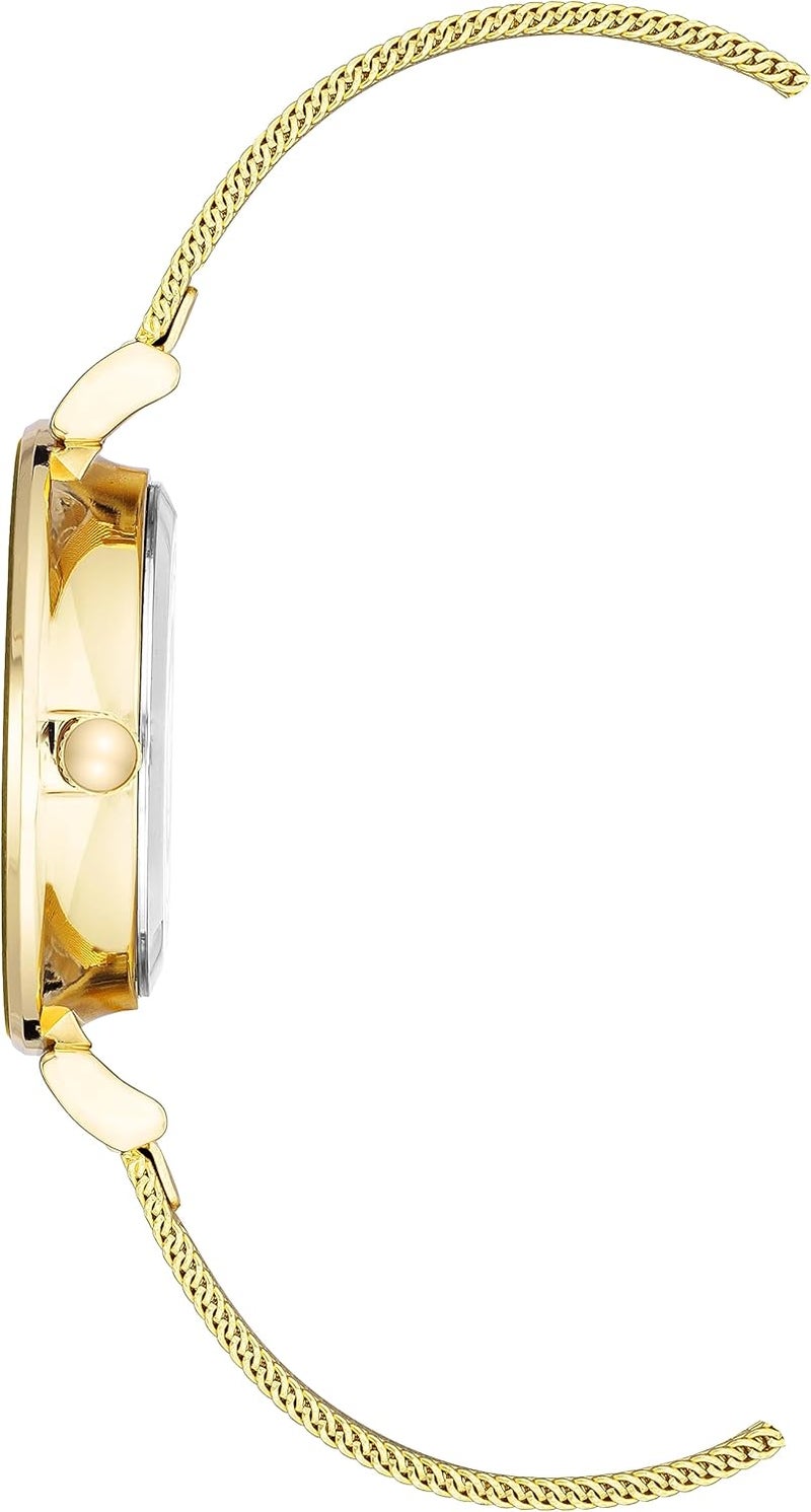 Anne Klein Women's Glitter Accented Mesh Bracelet Watch - Image 1