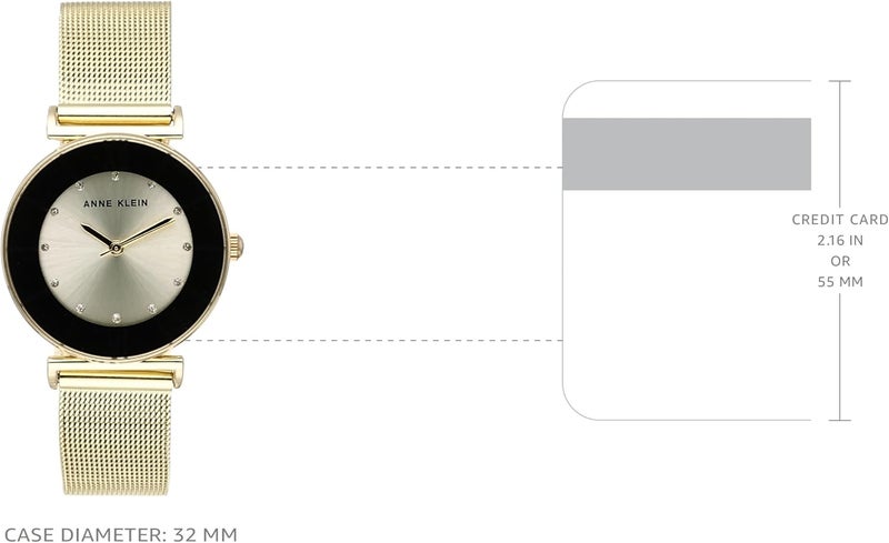 Anne Klein Women's Glitter Accented Mesh Bracelet Watch - Image 3