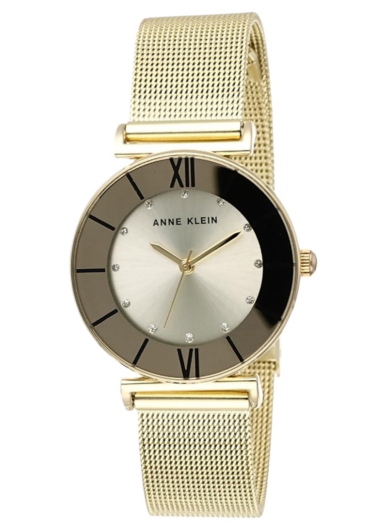 Anne Klein Women's Glitter Accented Mesh Bracelet Watch - Image 1