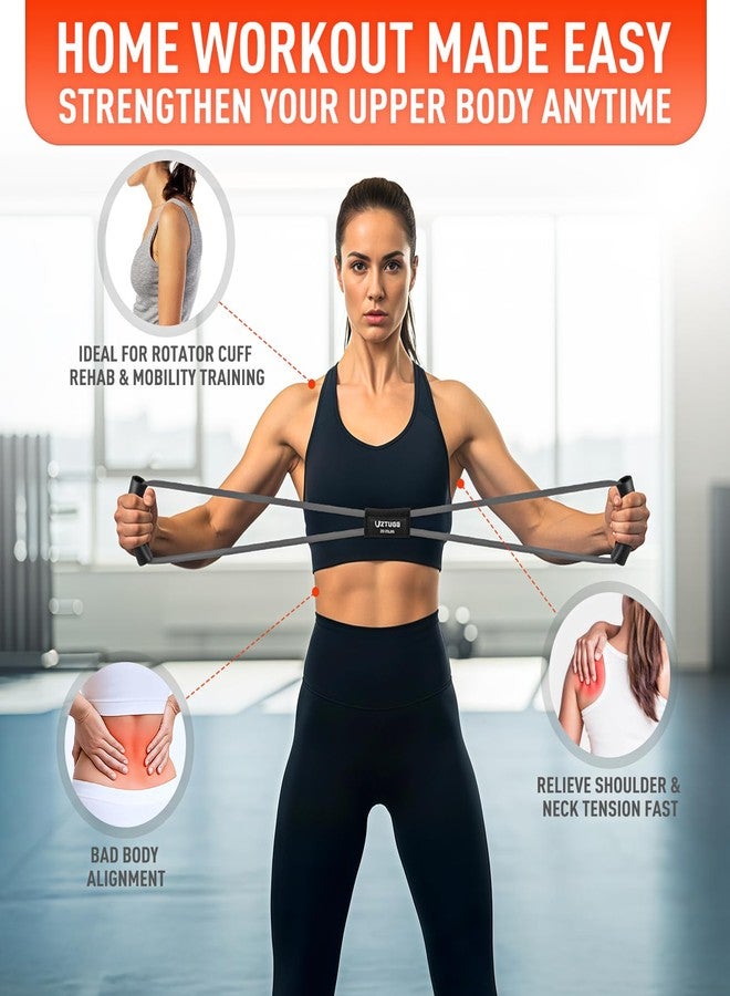 UZTUGG Figure 8 Resistance Bands for Arm, Back – 3-Level Latex Heavy Exercise Bands with Handles for Strength Training, Full Body Workout, Physical Therapy, Pilates, Yoga, Home Gym Equipment for Men & Women - Image 4