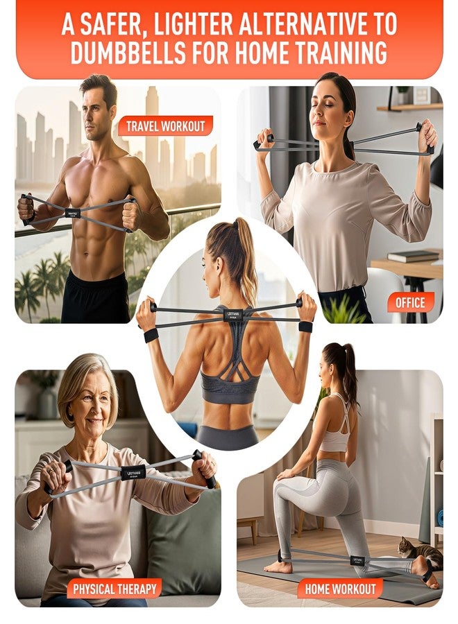 UZTUGG Figure 8 Resistance Bands for Arm, Back – 3-Level Latex Heavy Exercise Bands with Handles for Strength Training, Full Body Workout, Physical Therapy, Pilates, Yoga, Home Gym Equipment for Men & Women - Image 2