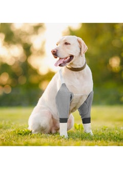 Oudain 2 Pairs Dog Elbow Protector Dog Front Leg Braces Dog Recovery Sleeve With Elastic Band Soft Padded Adjustable Dog Knee Brace For Small Medium Large Dog, 2 Colors (XLarge)  - Image 2