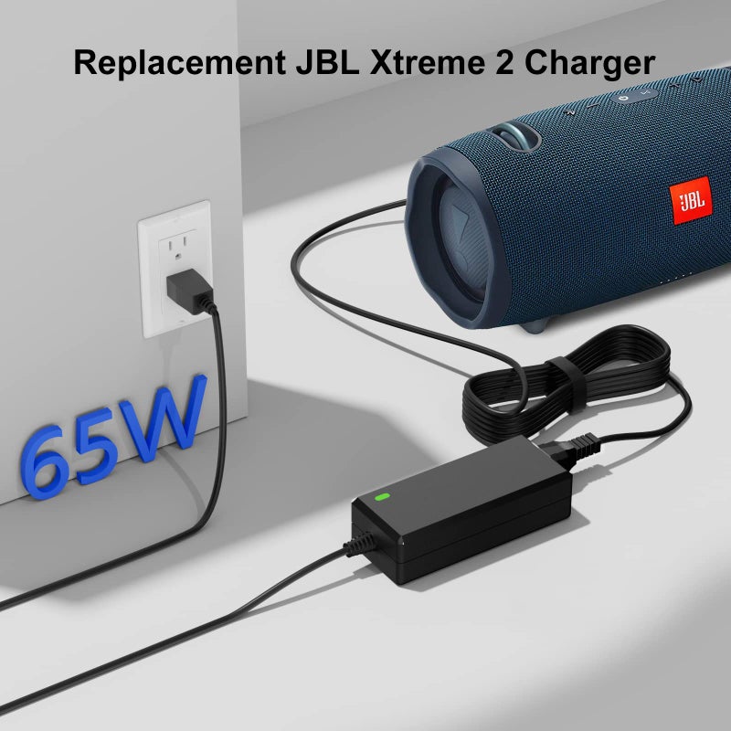 VHBW 19V Replacment for JBL Xtreme 2 Charger Compatible with JBL Xtreme, Xtreme 2, Boombox 1/2, Extreme Portable Wireless Bluetooth Waterproof Speaker 8.8FT Replacment for JBL Speaker Power Cord - Image 2