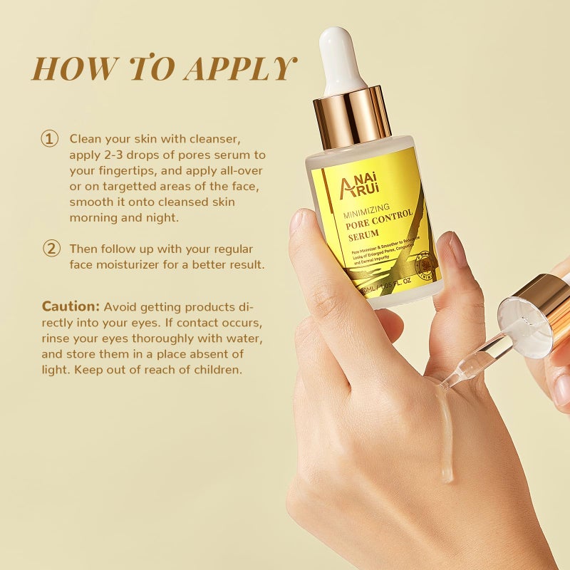 ANAI RUI سيروم أناي روي لتقليل المسام، تقليل المسام للوجه، التحكم في المسام، تقليل، تصغير، شد المسام، تحسين نسيج البشرة 1 أونصة سائلة - Image 5