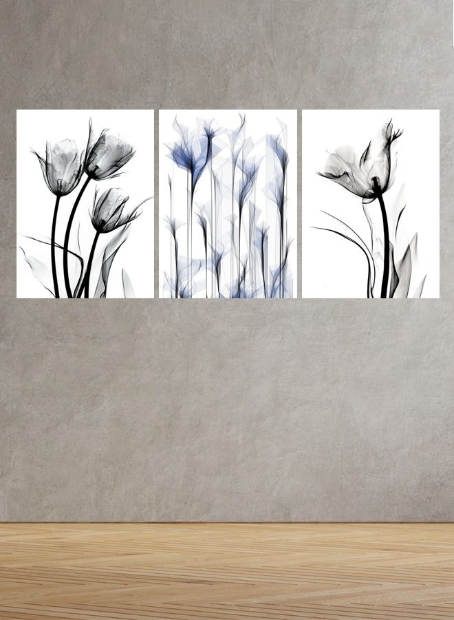 Marktna Decorative Wall Art Painting with a Flower Design, 3 Pieces, Size 120x60cm - Image 1