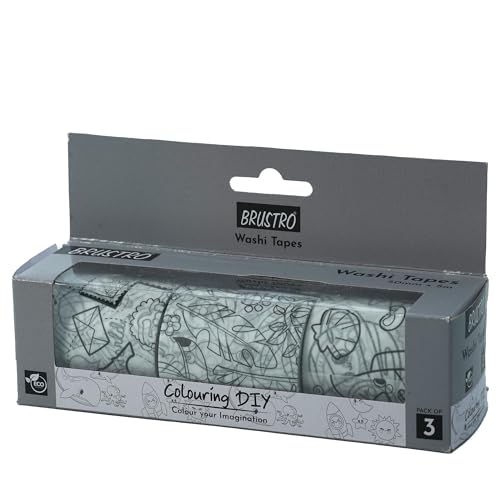 BRUSTRO Washi Masking Tapes DIY Colouring Tapes, 50 mm x 5 mtrs (Set of 3) - Image 2