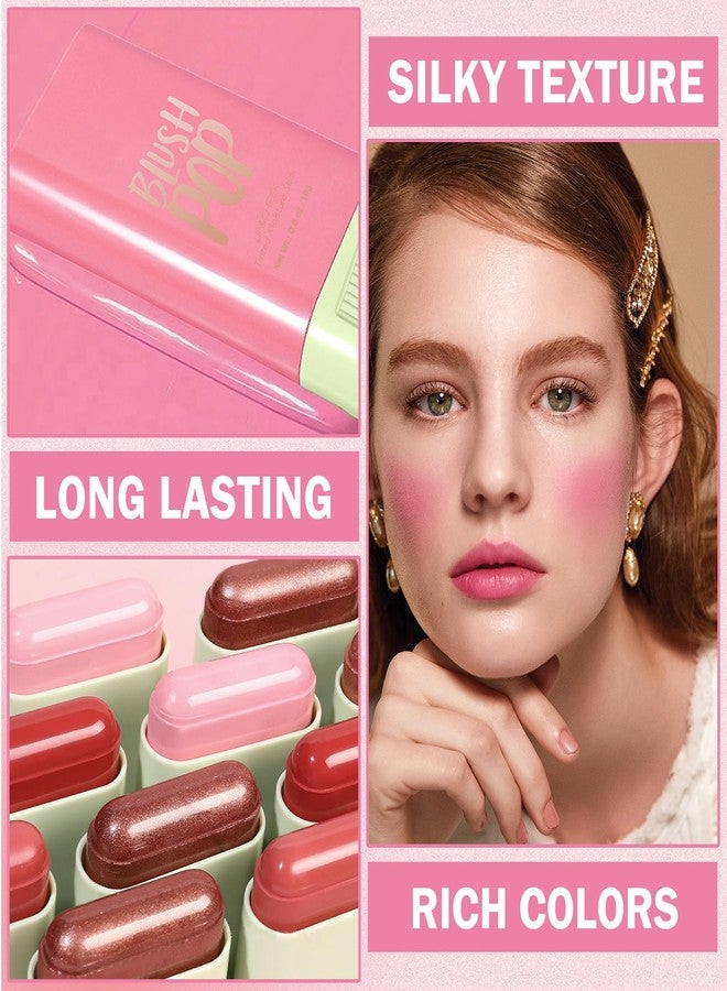 NVLEPTAP Cream Blush Stick for Cheeks Tinted Solid Moisturizer Makeup Blush Stick Natural Nude Makeup On-the-Go Blush stick for All Skin - Image 4