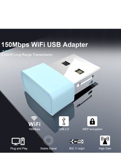 KASTWAVE USB WiFi Adapter for Desktop PC, 150Mbps 2.4GHz PC WiFi Adapter Nano Size WiFi Dongle, Wireless Network Adapter for Desktop Computer Laptop, WiFi Dongle, WiFi Antenna  - Image 2