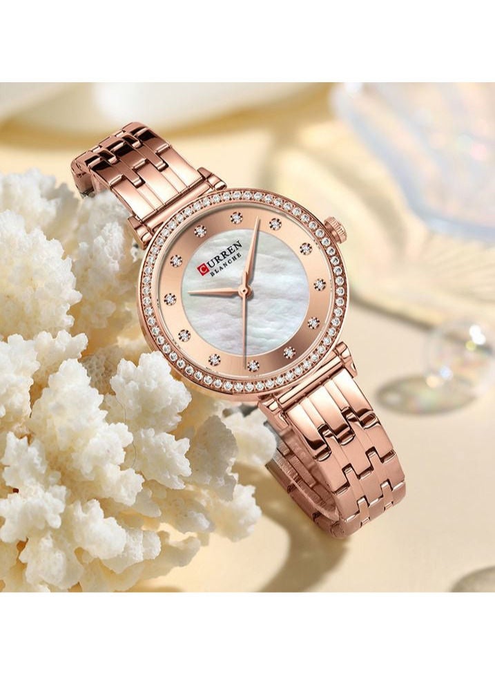CURREN CURREN Fashion Women Watch Top Brand Luxury Lady Girl Wristwatch Rose  Stainless Steel Bracelet Classic Female Clock 9087 - Image 2