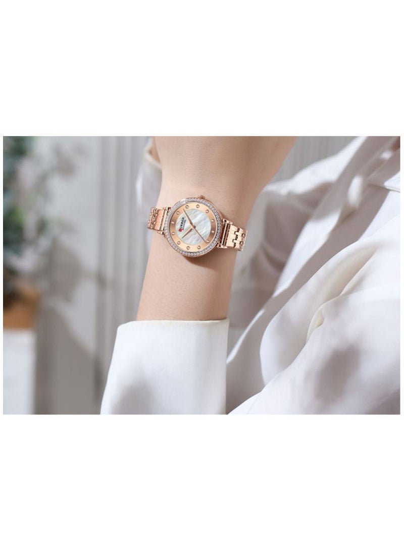 CURREN CURREN Fashion Women Watch Top Brand Luxury Lady Girl Wristwatch Rose  Stainless Steel Bracelet Classic Female Clock 9087 - Image 3
