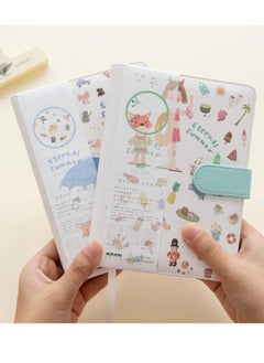 Y&D Notebook Cute Cartoon Leather Diary Journal Planner Travelers Agenda-Green, 2Pcs  - Image 2