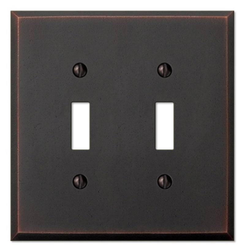 Amerelle Manhattan Double Toggle Cast Metal Wallplate in Aged Bronze - Image 5