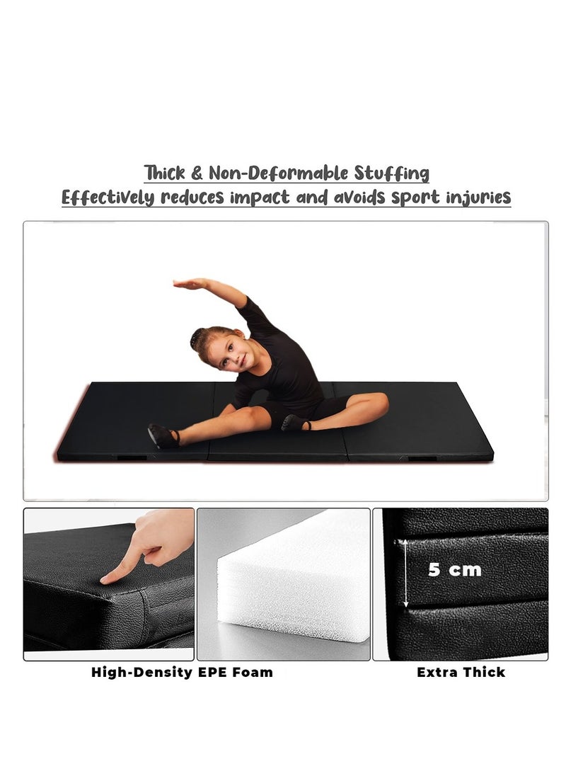 UKR - UKR Tri-Fold Fitness Exercise Training Aerobic Fitness Gym & Gymnastics Balance Padded Mat (183x61x5 cm) - Image 1